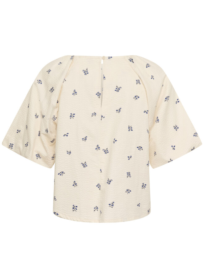 Blouse Part Two Estermarine écrue à petites fleurs bleu nuit