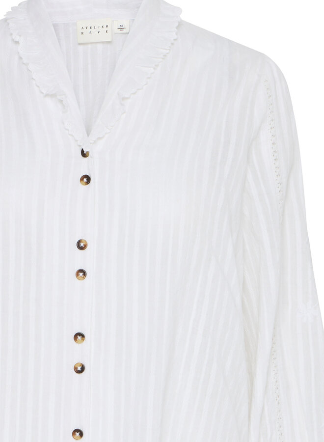 Blouse Atelier Rêve Ines à col châle blanche