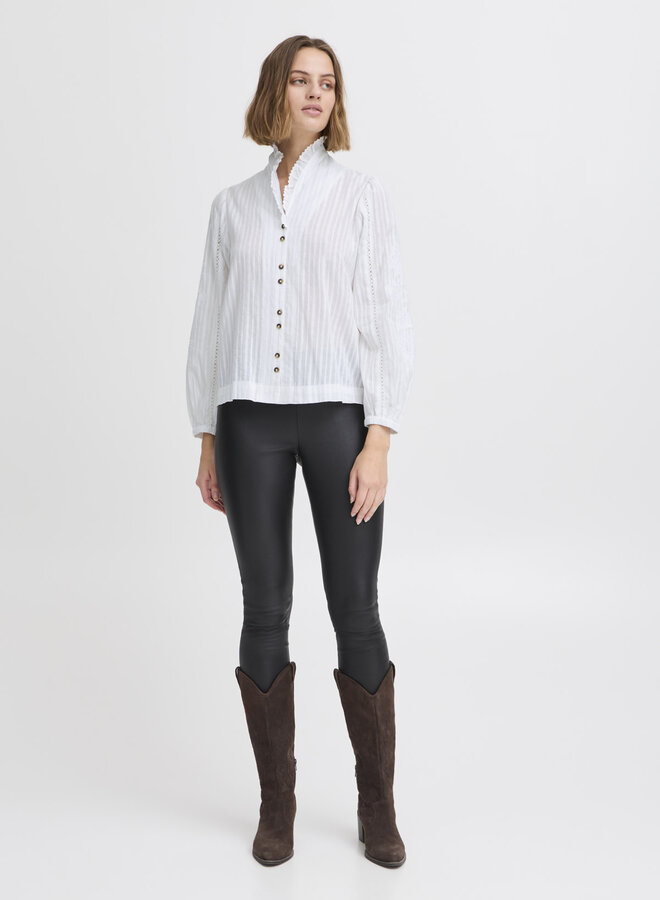 Blouse Atelier Rêve Ines à col châle blanche