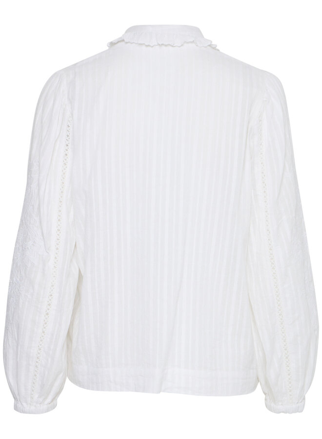 Blouse Atelier Rêve Ines à col châle blanche