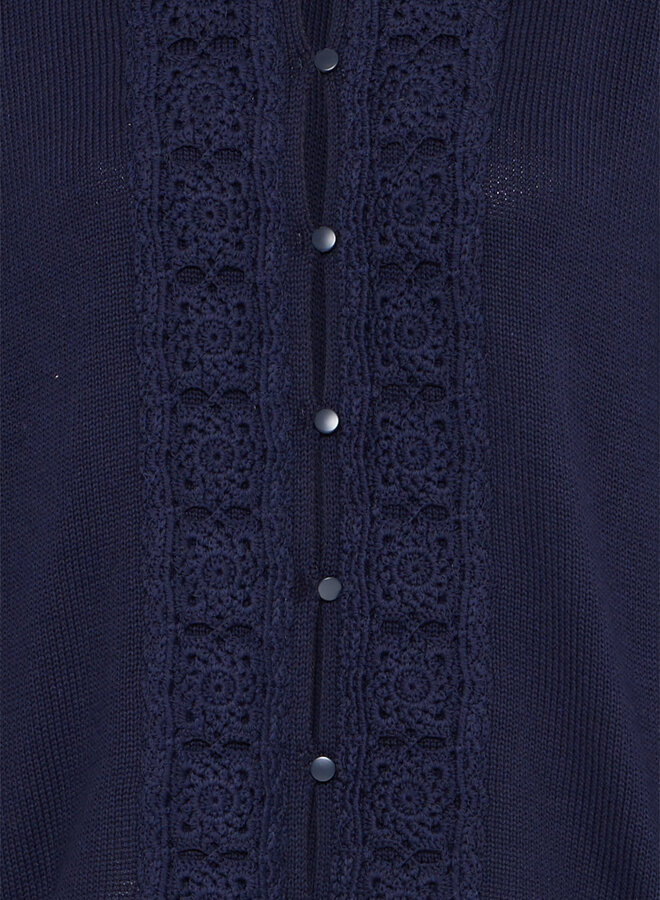 Cardigan Atelier Rêve Rannie crocheté bleu marine
