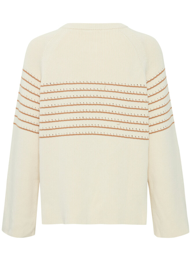 Tricot Atelier Rêve Gabrielle crème rayé noisette