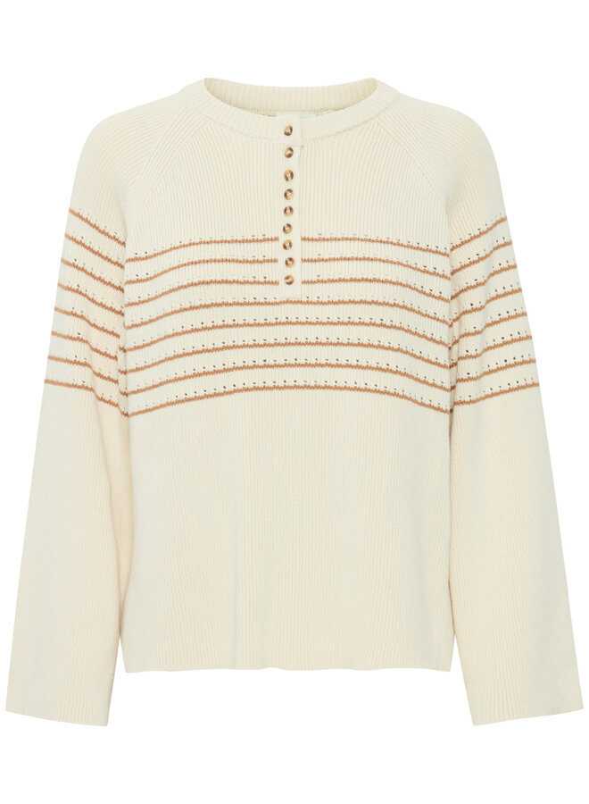 Tricot Atelier Rêve Gabrielle crème rayé noisette