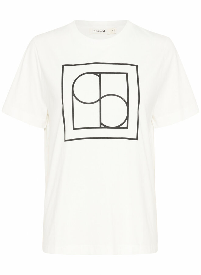 T-shirt Soaked in luxury Varga écru à logo noir