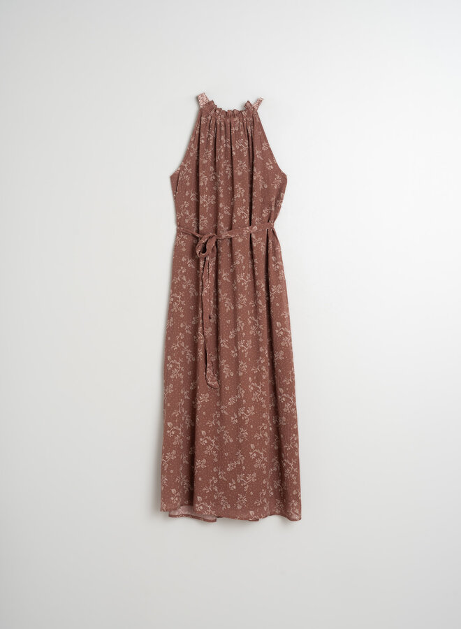 Robe Indi & Cold longue à imprimé fleuri brun chocolat