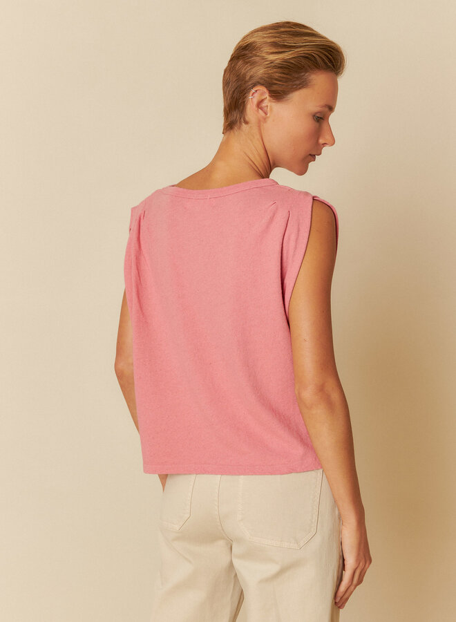 Camisole Indi & cold en lin rose pastèque
