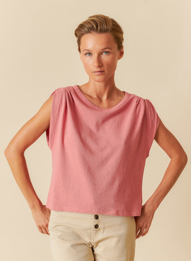 Camisole Indi & cold en lin rose pastèque