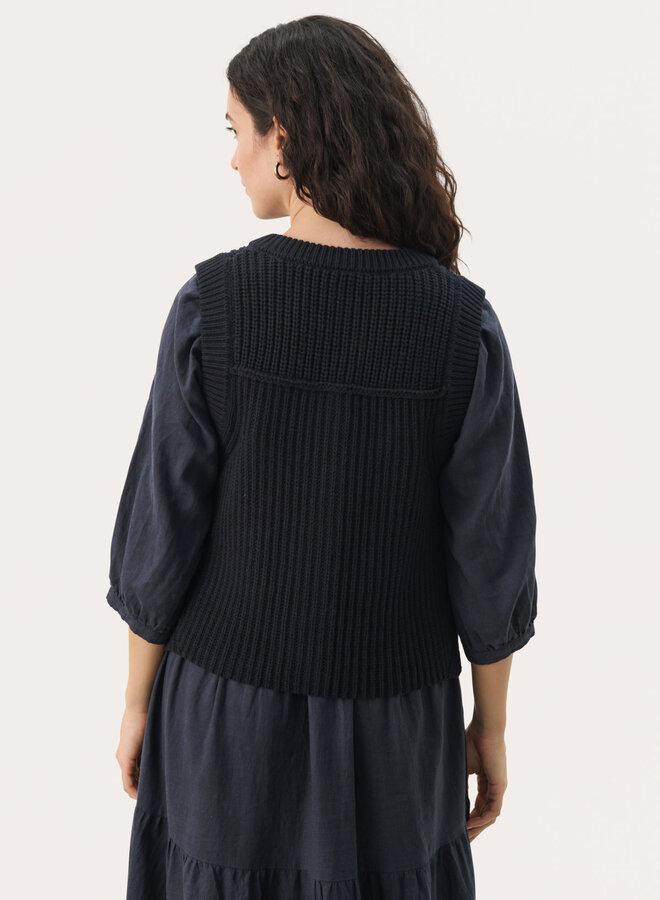 Gilet Part Two Noemie sans manches boutonné bleu marine