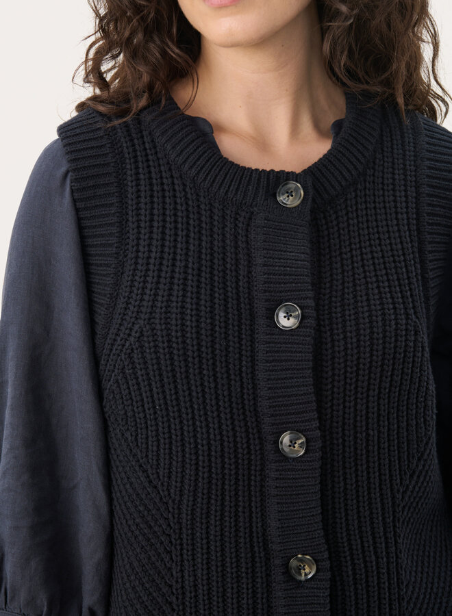 Gilet Part Two Noemie sans manches boutonné bleu marine