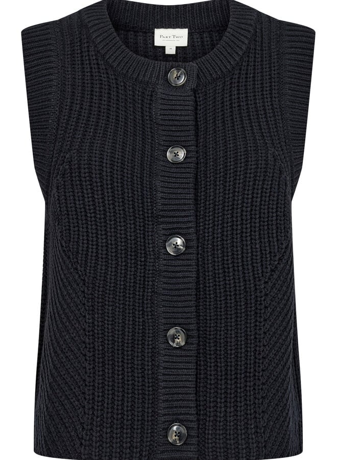 Gilet Part Two Noemie sans manches boutonné bleu marine