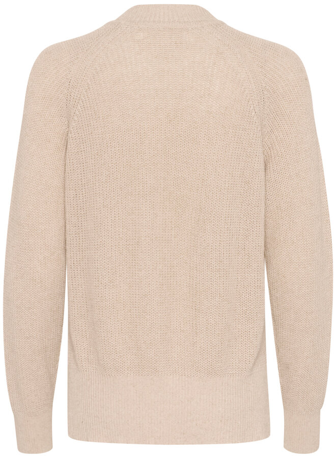 Tricot InWear Whisper à col rond & mailles côtelées beige brume mélange