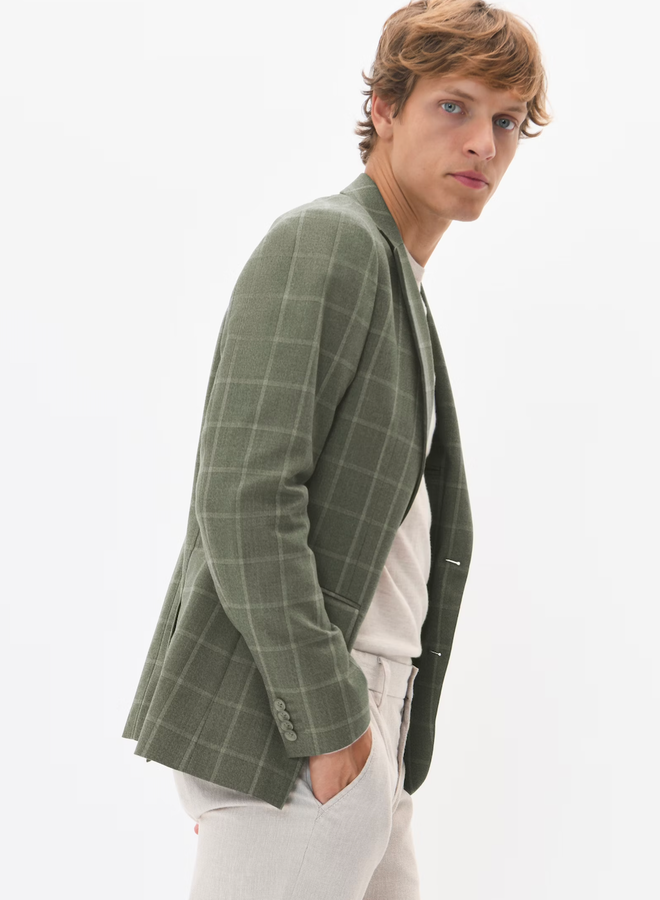 Veston Matinique George à carreaux vert thym