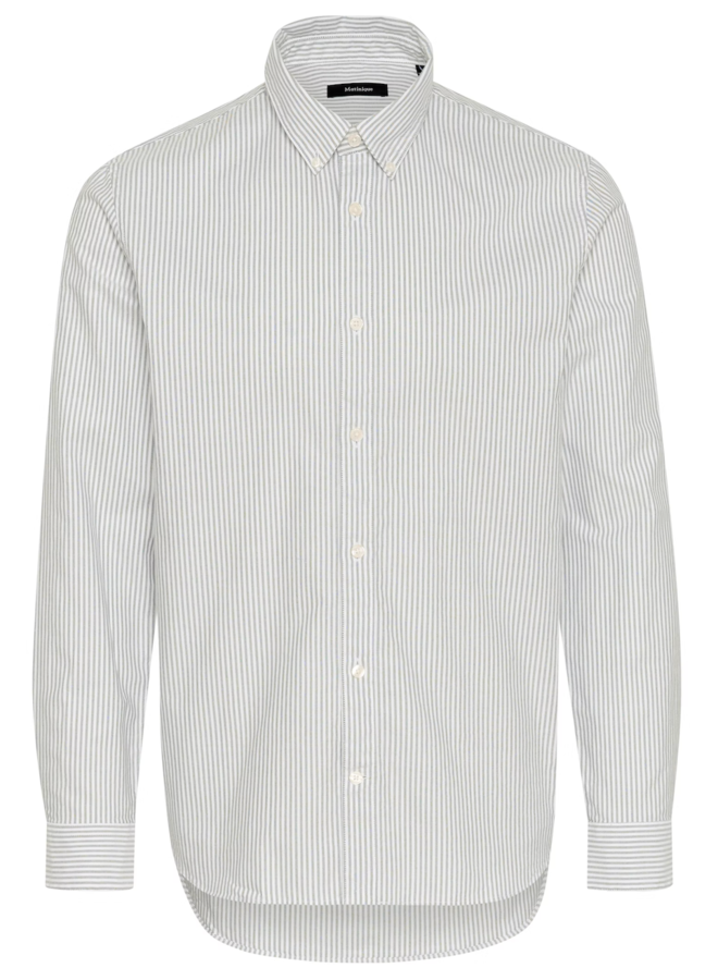 Chemise Matinique Trostol Oxford rayée brun noisette & blanche