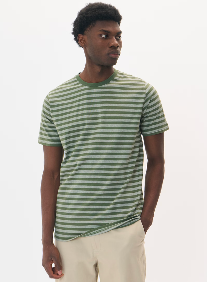 T-shirt Matinique Jeramy Stripe rayé vert thym