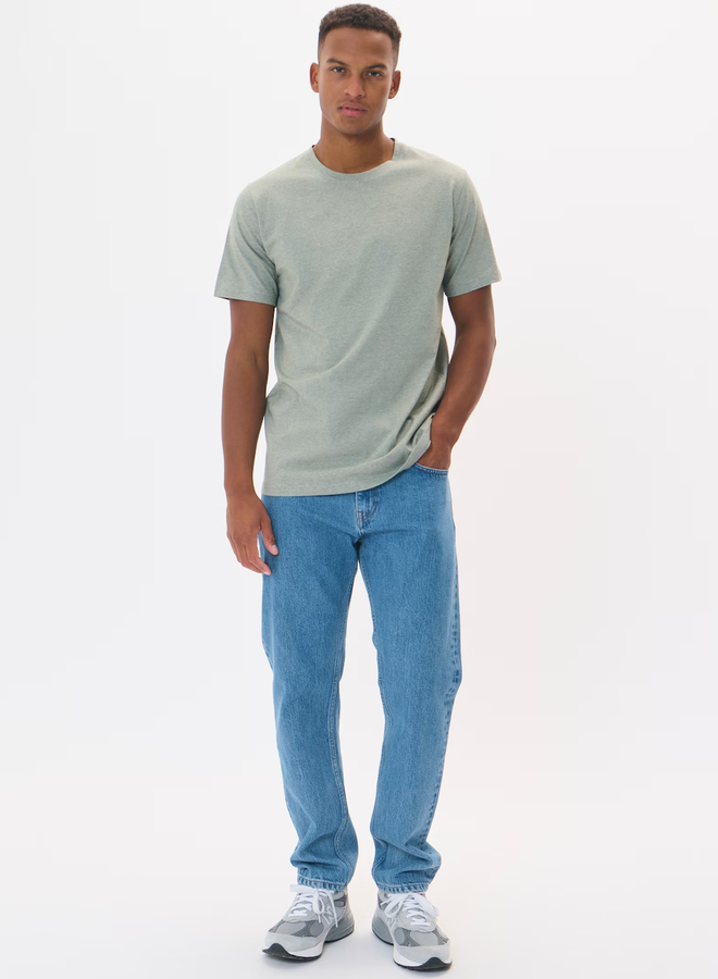 T-shirt Matinique Jermane à fines rayures vert thym