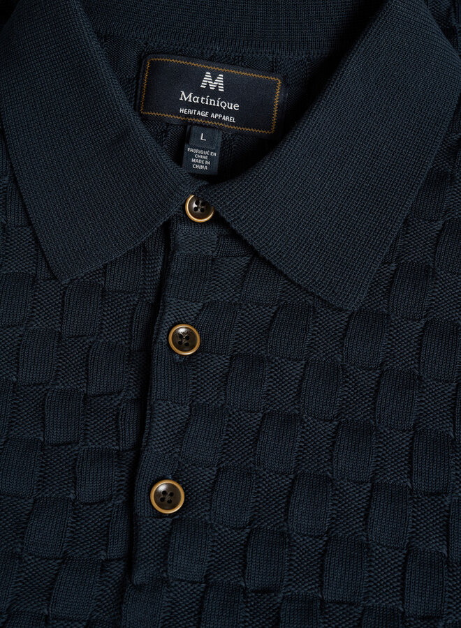 Tricot Matinique Polo à col polo bleu marine