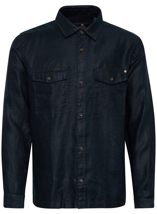 Surchemise Matinique Glibbon Heritage en lin bleu marine