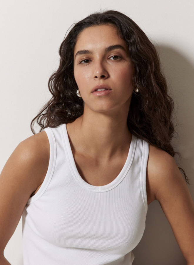 Camisole Yerse Luisa côtelée blanche