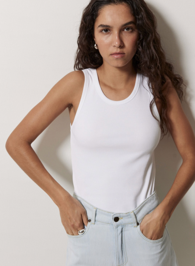 Camisole Yerse Luisa côtelée blanche