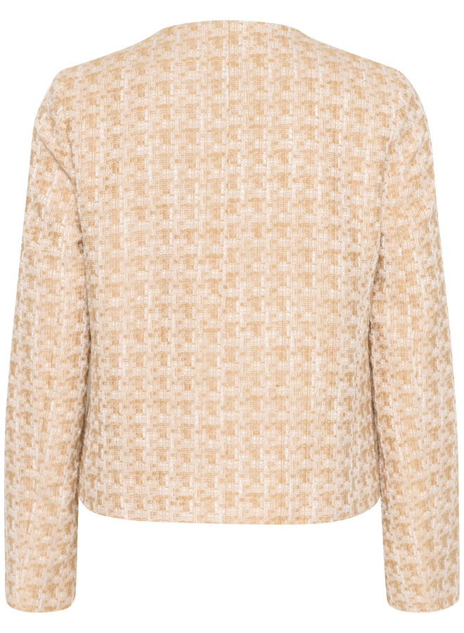 Jacket InWear Waka en tweed de coton beige gingembre & écru