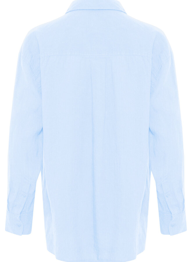Chemise Part Two Nuvin à col classique en lin bleu poudre