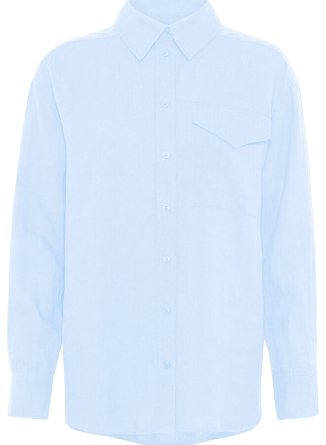 Chemise Part Two Nuvin à col classique en lin bleu poudre