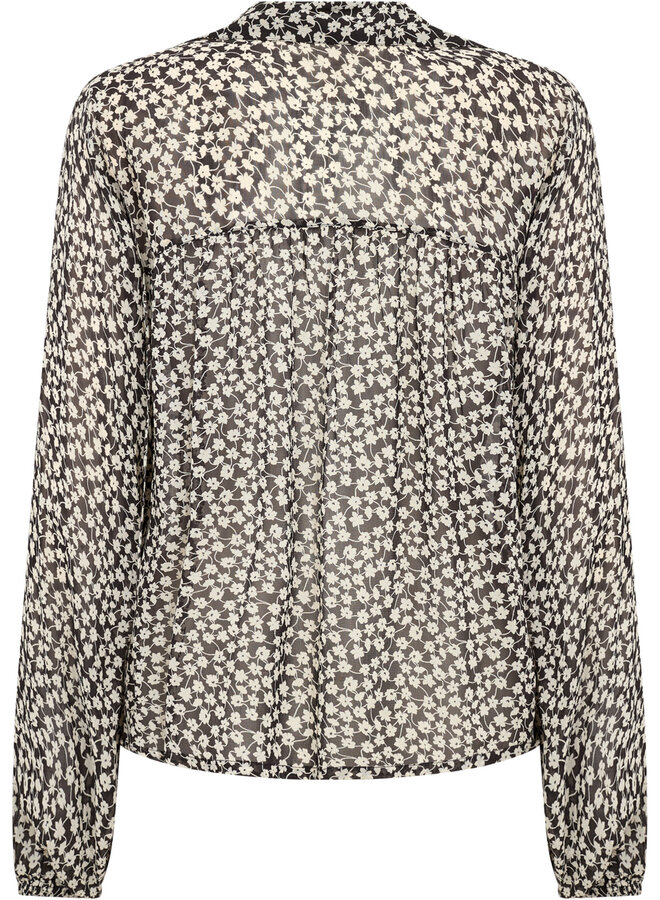 Blouse Part Two Nicholina noire fleurie écrue