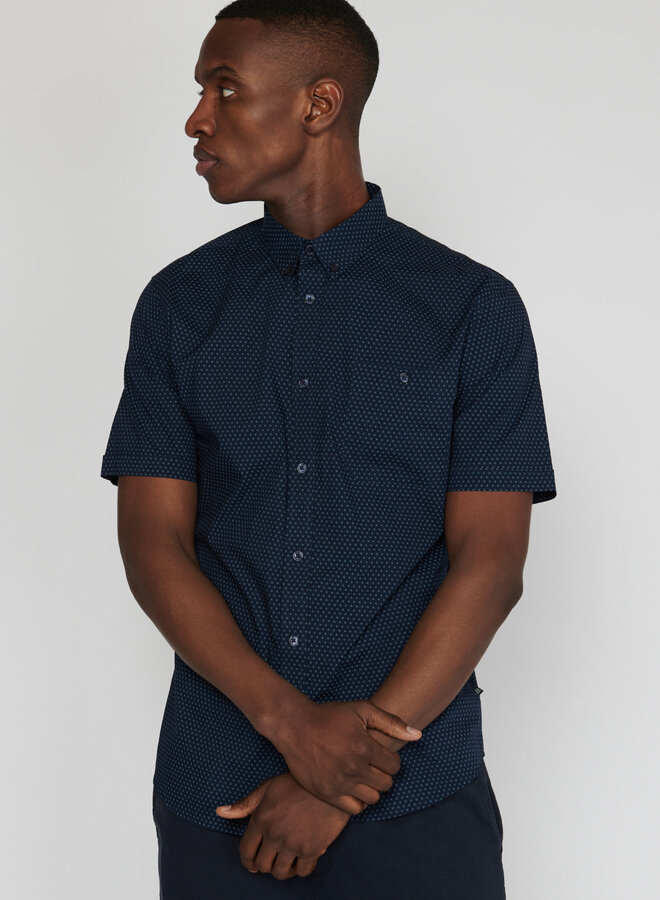 Chemise Matinique Trostol bleu marine imprimée bleu océan