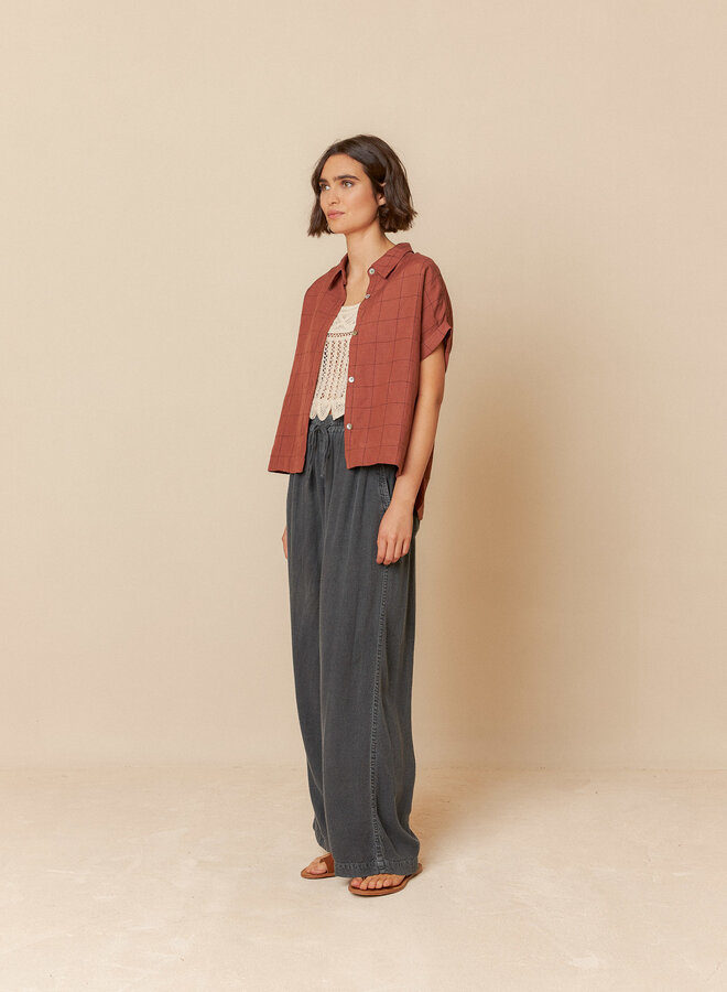 Chemise Indi & Cold à col classique cannelle à carreaux