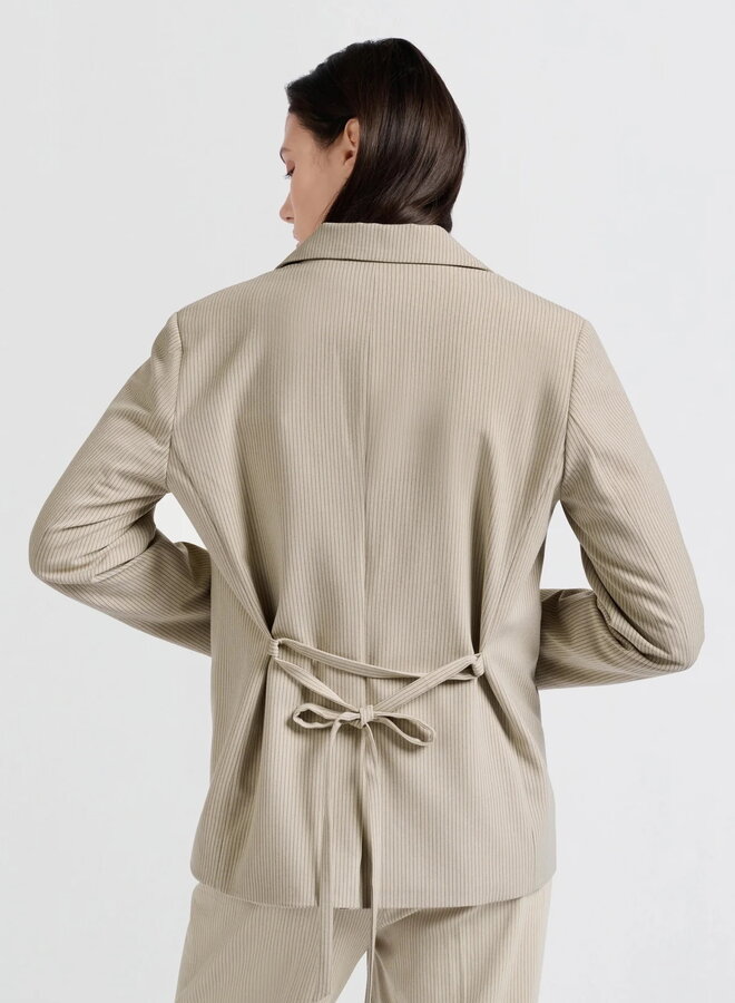 Veston Yaya beige humus rayé gris charcoal