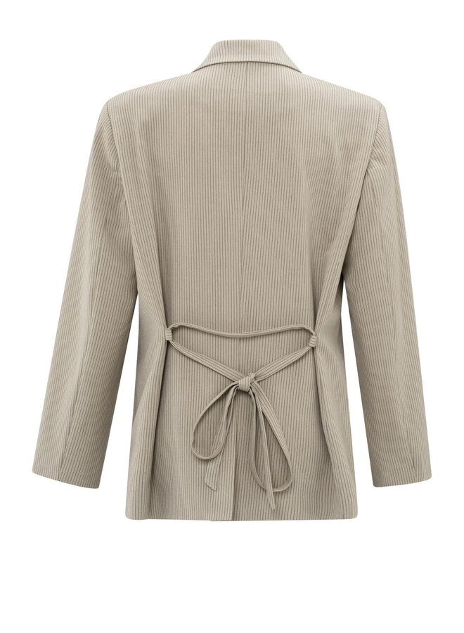 Veston Yaya beige humus rayé gris charcoal