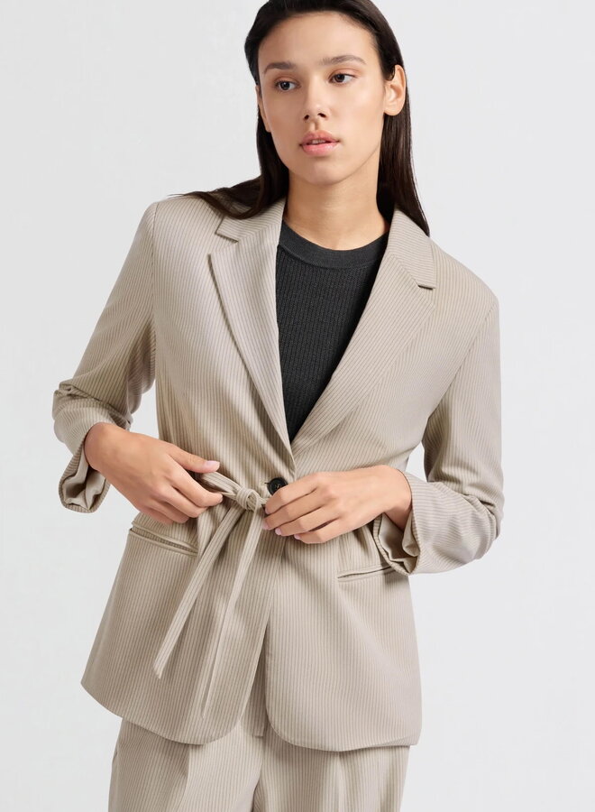 Veston Yaya beige humus rayé gris charcoal