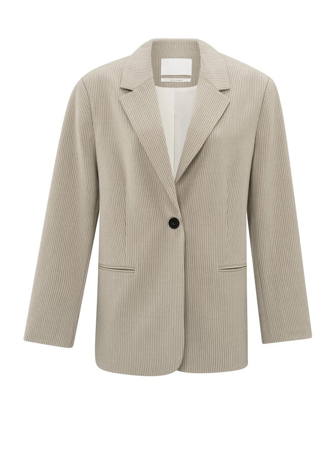 Veston Yaya beige humus rayé gris charcoal