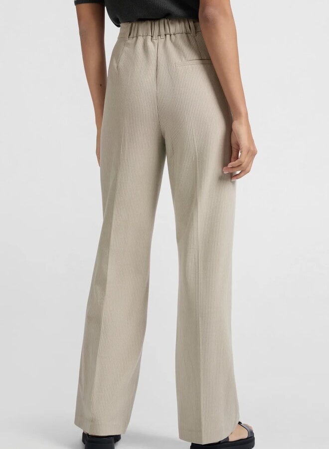 Pantalon Yaya beige humus rayé gris charcoal