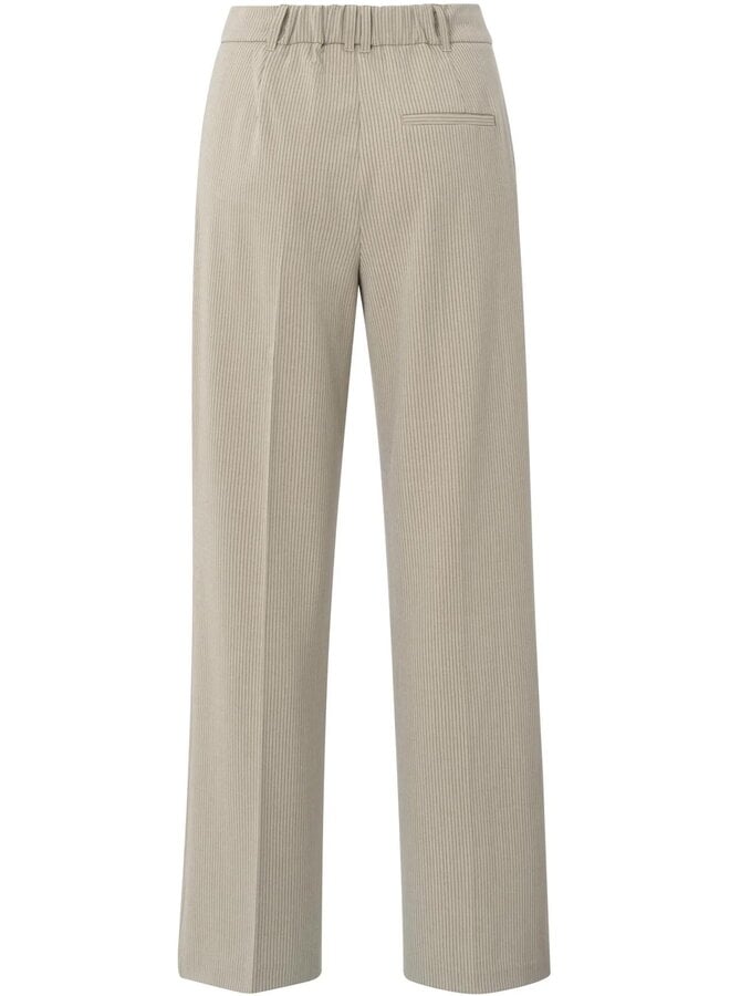 Pantalon Yaya beige humus rayé gris charcoal