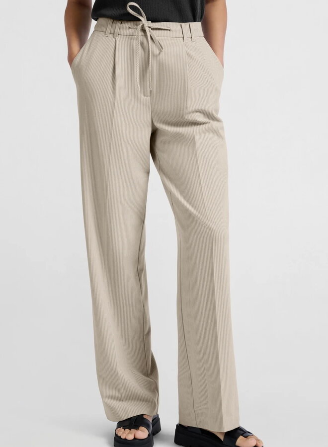 Pantalon Yaya beige humus rayé gris charcoal