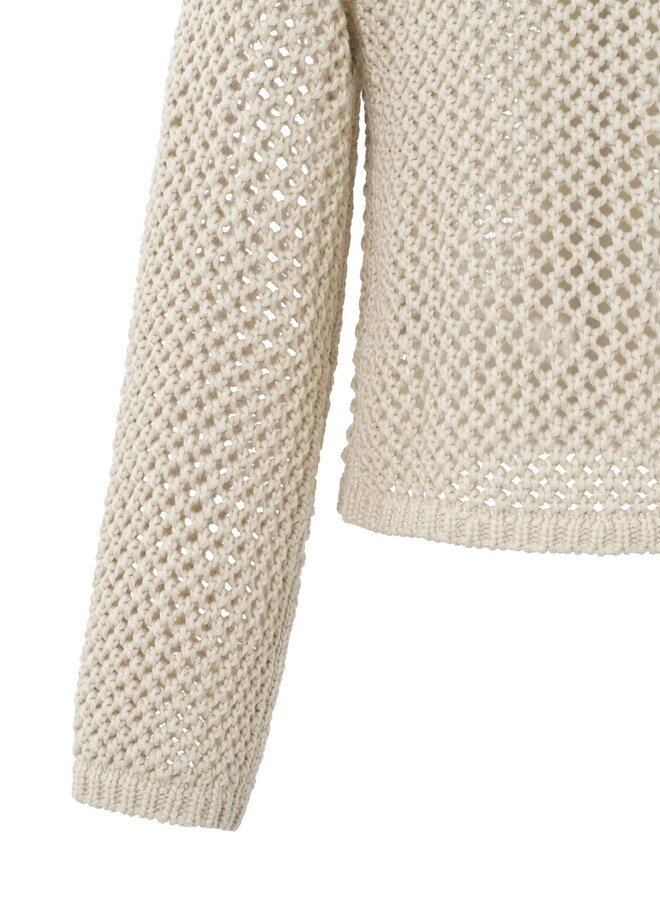 Cardigan Yaya à mailles ajourées beige sable