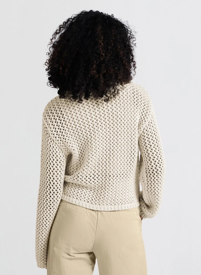 Cardigan Yaya à mailles ajourées beige sable