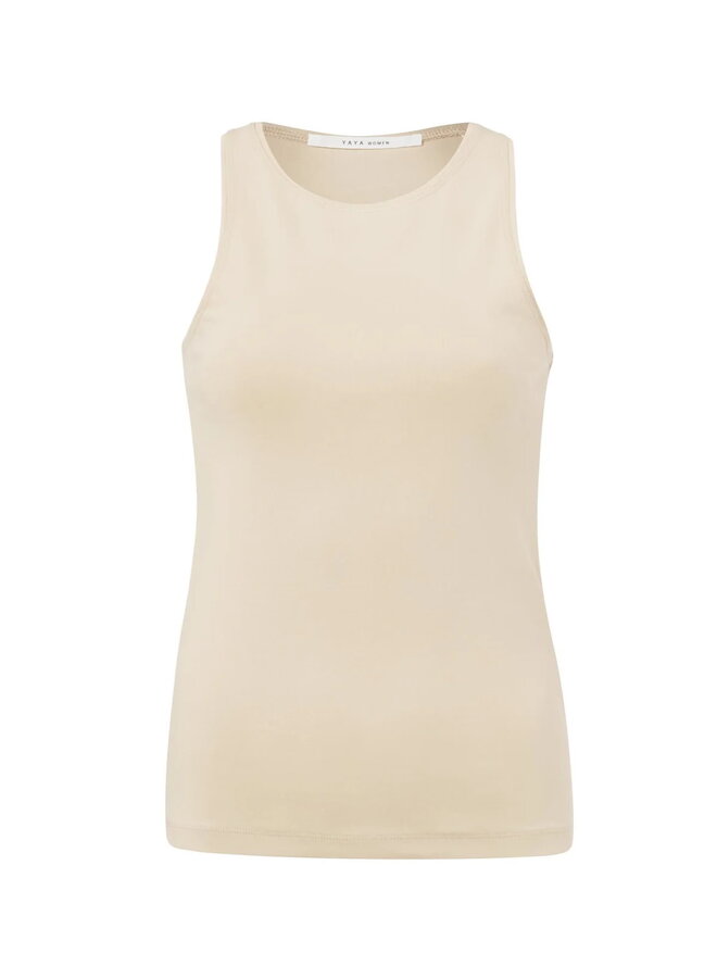 Camisole Yaya à col rond beige sable