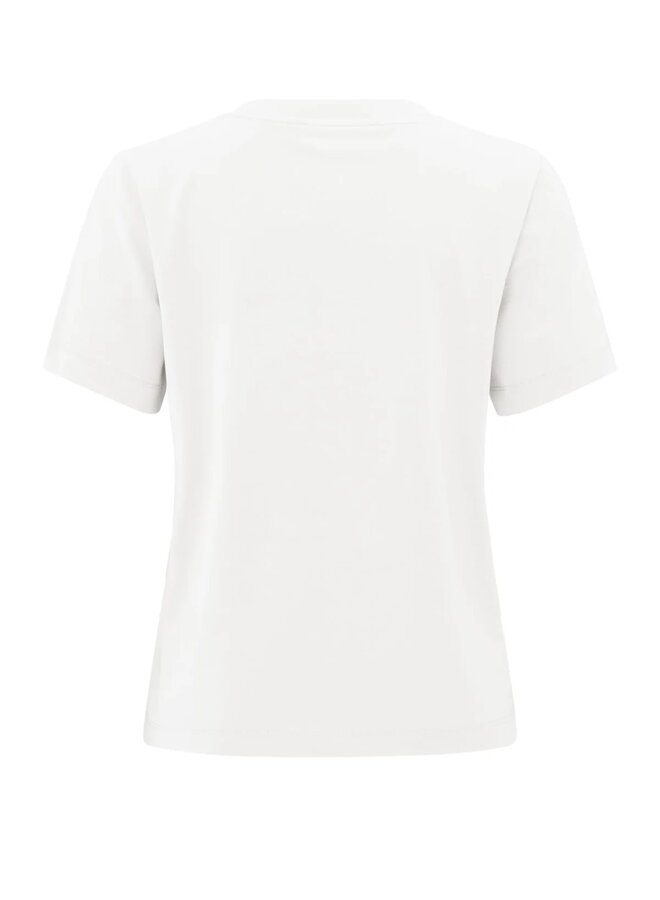T-shirt Yaya à col rond blanc