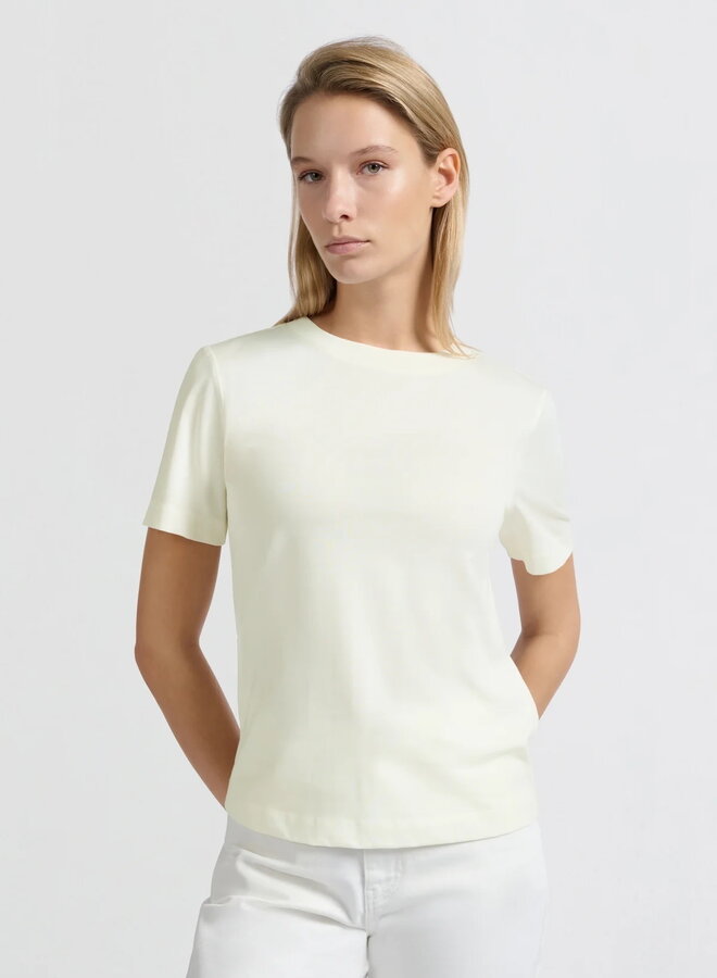 T-shirt Yaya à col rond blanc