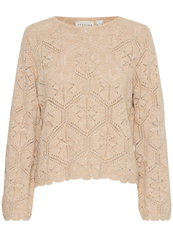 Tricot Atelier Rêve Helena crocheté beige camel