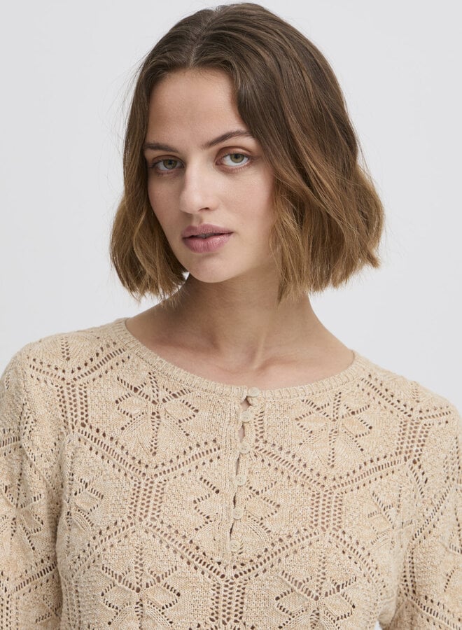 Tricot Atelier Rêve Helena crocheté beige camel