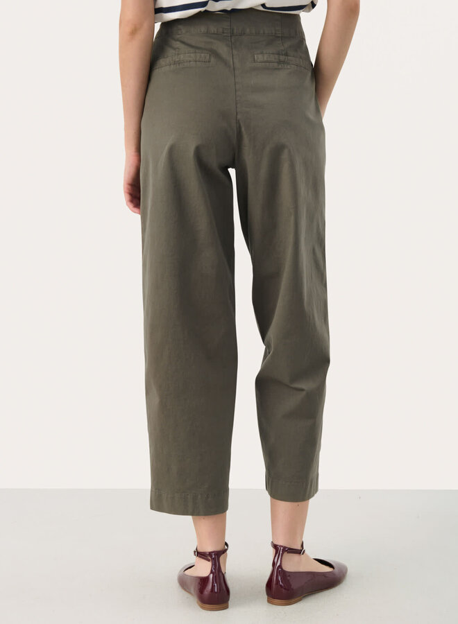 Pantalon Part Two Netta à poches plaquées en coton vert olive kalamata