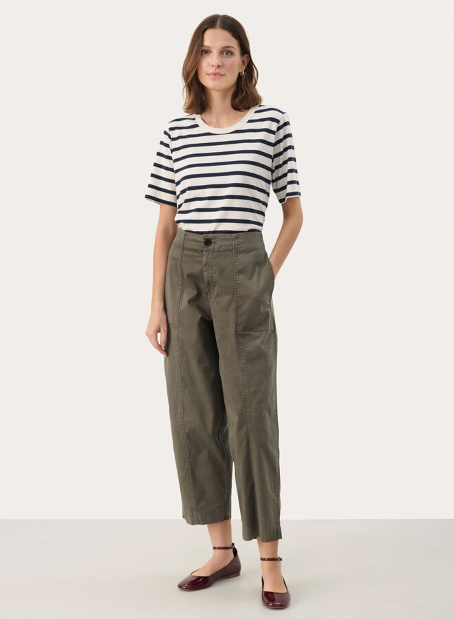 Pantalon Part Two Netta à poches plaquées en coton vert olive kalamata