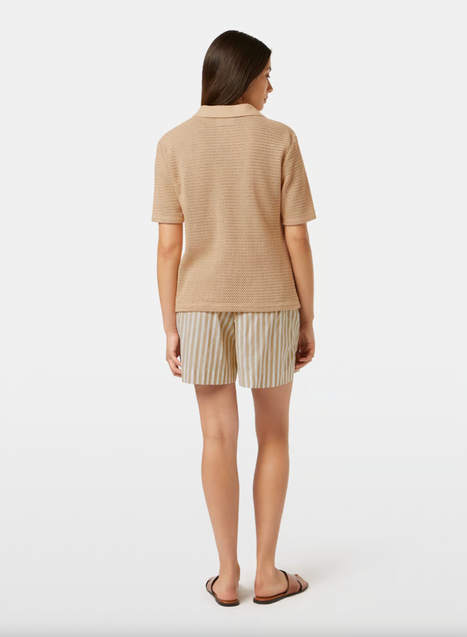 Tricot Scotch & Soda à col polo ajouré beige pâle