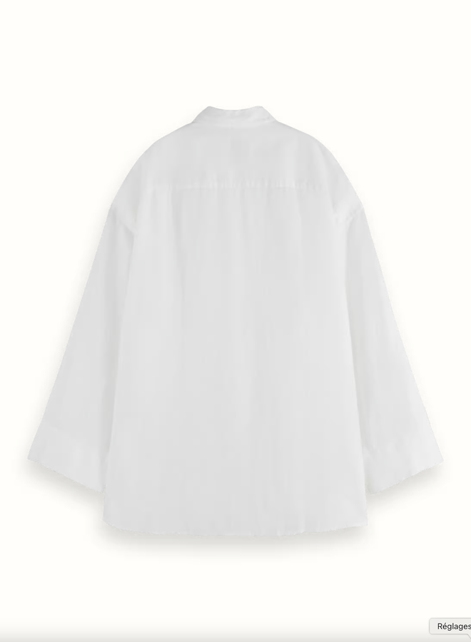 Chemise Scotch & Soda surdimensionnée en lin blanche