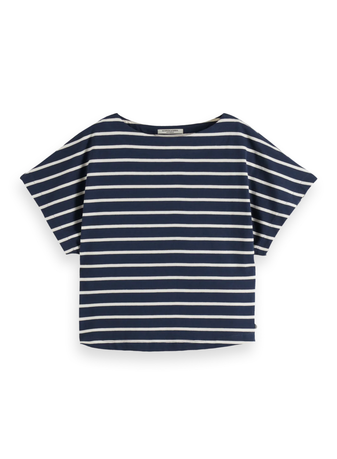 Chandail Scotch & Soda rayé bleu marine & écru