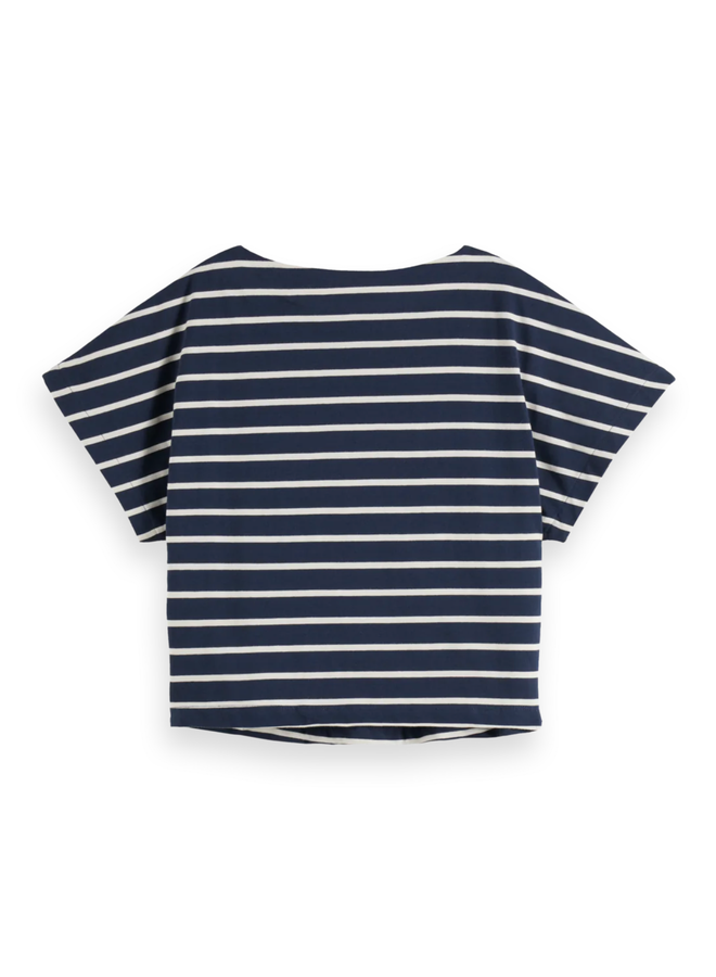 Chandail Scotch & Soda rayé bleu marine & écru