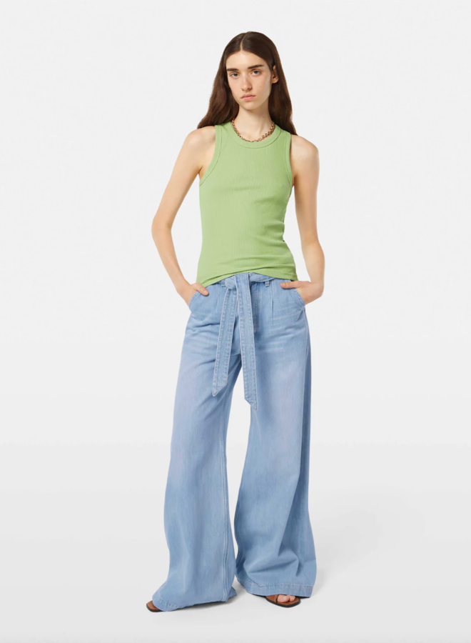 Camisole Scotch & Soda côtelée vert pistache